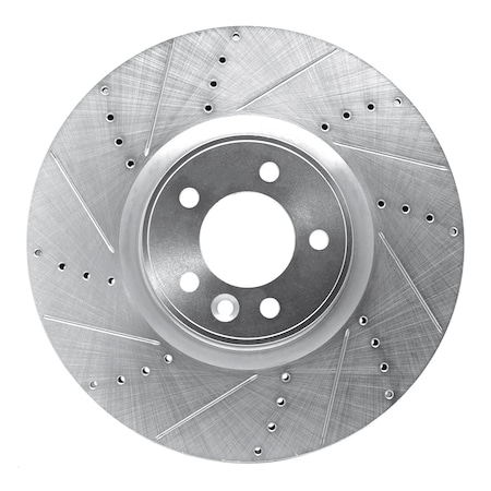 Dynamic Friction Co DFC Brake Rotor - Drilled and Slotted - Silver 631-11021L