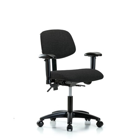 Blue Ridge Ergonomics Desk Chair Desk Chair, Fabric, AA Casters, Blk, Adjustable Arms, 19" to 24" Height, Fabric, Black BR-FDHCH-RG-T0-A1-RC-F42