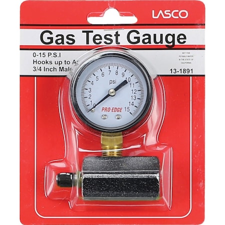 Westlake Pipe & Fittings 3/4'' FIP 15 PSI Gas Test Gauge 13-1891