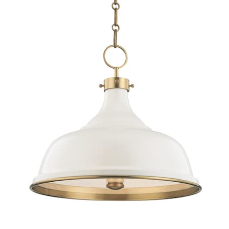 Hudson Valley Lighting Mark D. Sikes X Painted No.1 3 Light Pendant 18 In. Aged Brass/Off White MDS300-AGB/OW