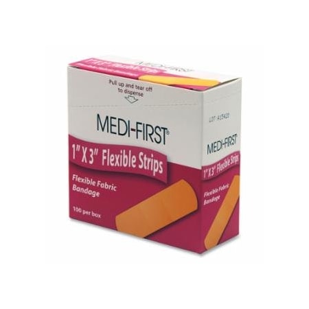 Medi-First Flexible Bandage, 1 in W, 3 in L, Cloth 899-62533