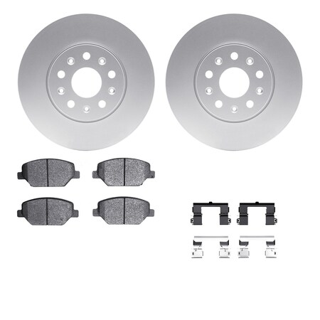 Dynamic Friction Co DFC GEOSPEC Coated Rotors with 5000 Brake Pads - Ceramic and Hardware 4512-47101
