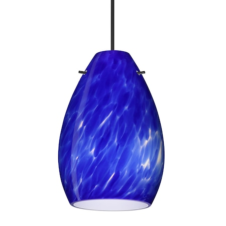 Besa Lighting Besa Pera 6 Pendant, Blue Cloud, Black Finish, 1x 50W MAX GY6.35 Base 1XT-171386-BK