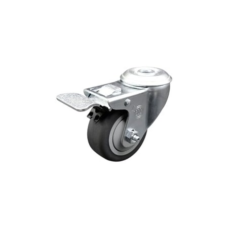 Service Caster 3 Inch SS Thermoplastic Rubber Swivel Bolt Hole Caster with Total Lock Brake SCC SCC-SSBHTTL20S314-TPRB