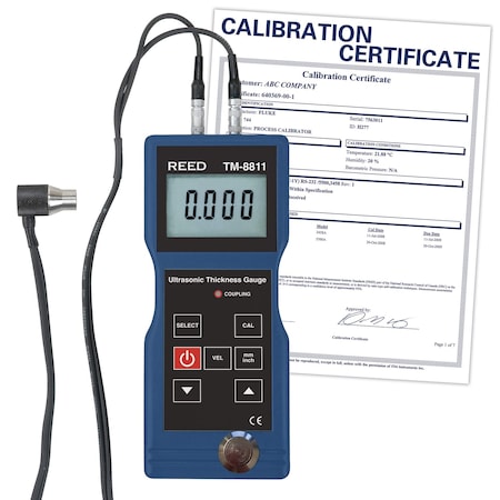 Reed Instruments Ultrasonic Thickness Gauge, 7.9" (200mm), includes Traceable Certificate TM-8811-NIST