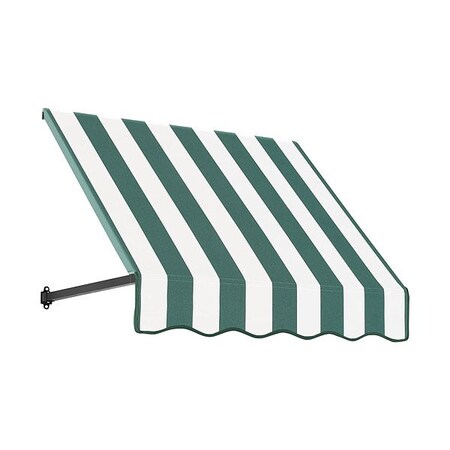 Awntech Awning, Aluminum Frame, Green, White, 44" H CR32-3FW