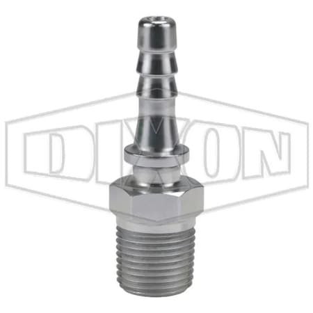 Dixon 3500 Nipple, 1/2 x 3/8 In, Mnpt x Hose Shank, Steel, Zinc Plated, Domestic 3508