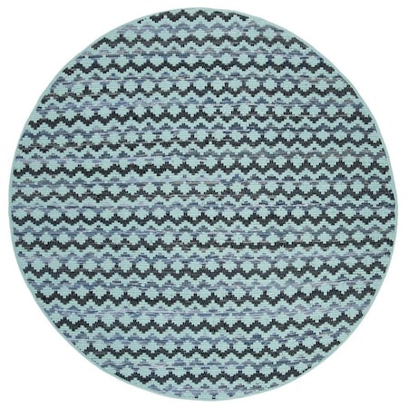 Safavieh Montauk Hand Woven Round RugTurquoise & Blue & Black 6 x 6 ft. MTK120K-6R