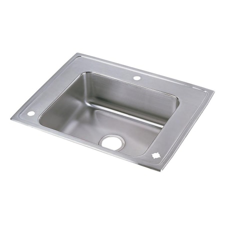 Elkay Lustertone Classic Stainless Steel 28" x 22" x 7-5/8" Single Bowl Drop-in Classroom Sink DRKR2822R