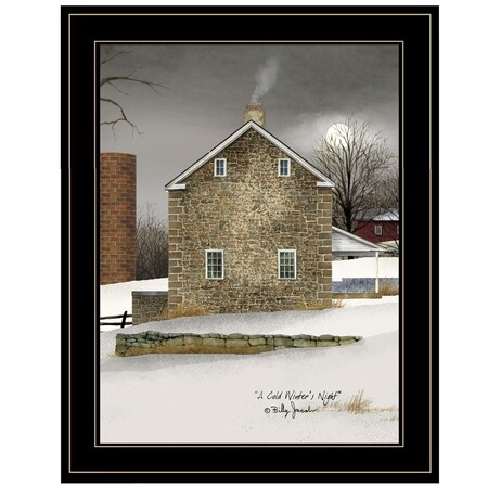 Homeroots Cold Winters Night 2 Black Framed Print Wall Art 407303