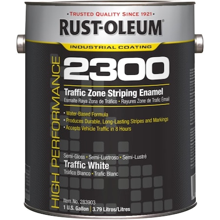 Rust-Oleum Traffic Zone Striping Paint, 1 gal., Traffic White, Water -Based 283903