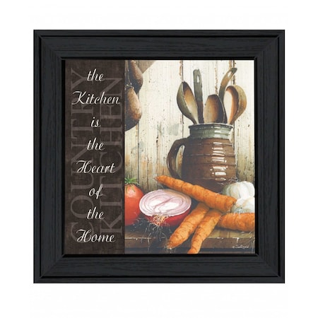Homeroots Heart of the Home 1 Black Framed Print Kitchen Wall Art 407419
