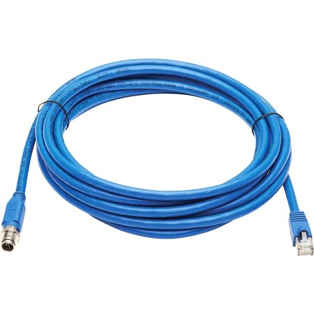 Eaton Tripp Lite Series M12 X-Code Cat6a 10G F/UTP CMR-LP Shielded Ethernet Cable M12 M/RJ45 M, NM12-6A2-10M-BL
