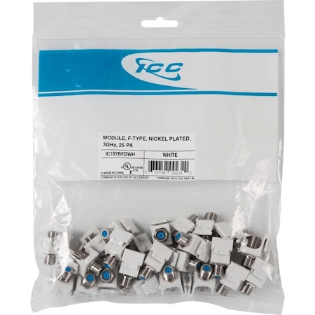 Icc MODULE, F-TYPE NICKEL PLATED 3GHz, 25PK IC107BFDWH