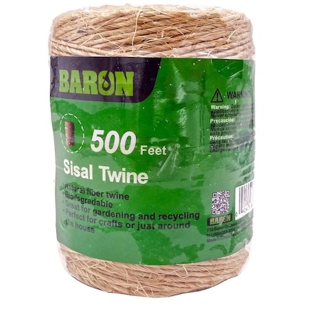 Baron Twine, 500 ft L, Sisal, Natural 60106
