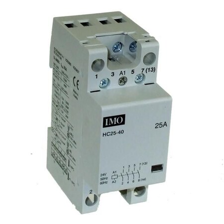 Imo Automation Modular Heating Contactor 25A 4 Pole NC, 230VAC/DC Coil, Hum-Free HC25-04230VS