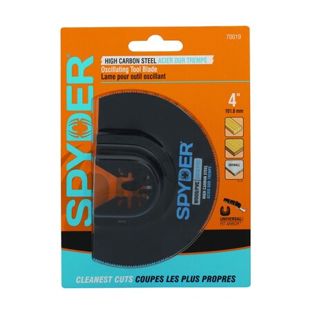 Spyder 4-Inch Half Moon Oscillating Tool Blade for Clean Wood and PVC 70019