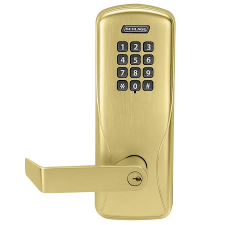 Schlage Electronics Grade 1 Entrance/Office Cylindrical Lock, Keypad, 500 Users, Conventional Cylinder, Rhodes Lever, D CO100CY50KPRHO606PR