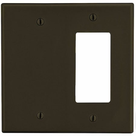 Hubbell Wiring Device-Kellems Wallplate, 2-Gang, 1) Decorator 1) Box Mount Blank, Brown P1326