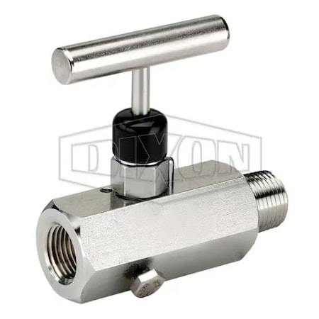 Dixon Block and Bleed Needle Valve, 1/4-18 Nominal, MNPT x FNPT End Style, 316 SSss Steel Body MFS702