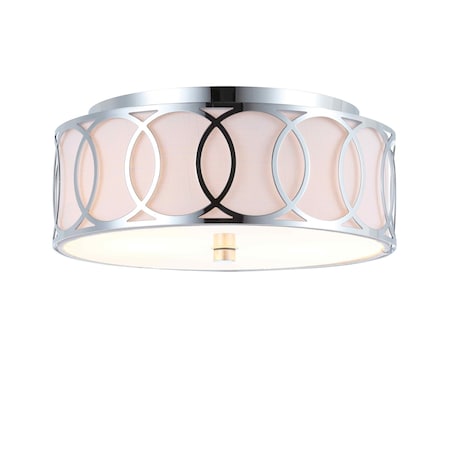 Jonathan Y Aria 2-Light 12.25" Metal LED Flush Mount, Chrome JYL3502B