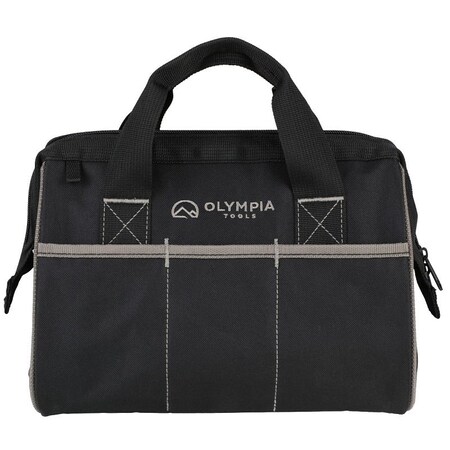 Olympia Tools Tool Bag, 7.87 in W, 1.18 in D, 12.99 in H, 10-Pocket, Black 91-019