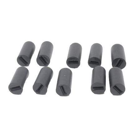 Invacare Hme Rubber Tip For E&J, Fit 5/8" Flat Handle, Black, 2"L, PK10 107981