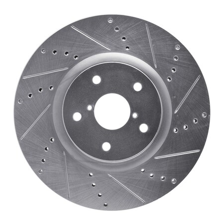 Dynamic Friction Co DFC Brake Rotor - Drilled and Slotted - Silver 631-13016R