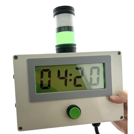 Gizmo Engineering Industrial Timer Jumbo LCD, Counts up/down, Alarms, Stack light, Power relay output T7-S2