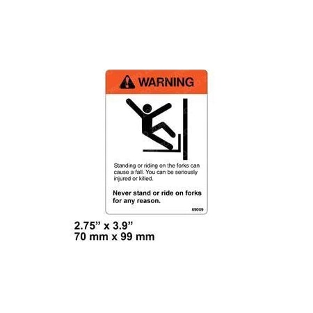 Crown REPLACEMENT DECAL, WARNING STAND ON 69009