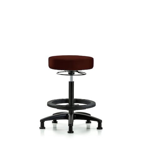 Blue Ridge Ergonomics Bench Stool, Hi, Vinyl, BF, Glides, Burg BR-VHBSO-RG-BF-RG-8569