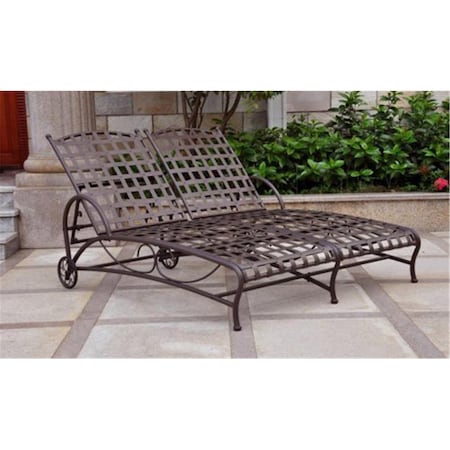 International Caravan 3572-DBL Santa Fe Nailhead Double Multi Position Chaise Lounge 3572-RT-BN