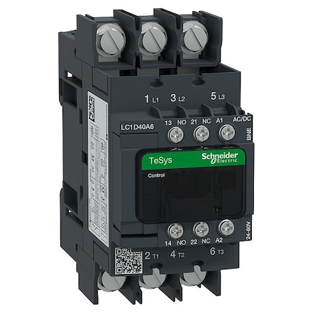 Schneider Electric CONT 3P 40A AC3 NO+NC 24-60V ACDC LUGS LC1D40A6BNE