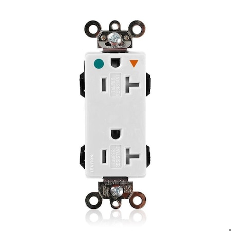 Leviton Straight Blade Receptacle, 5-20R, 20 A, 125V AC, Flush Mount, Isolated Ground MDT83-IGW
