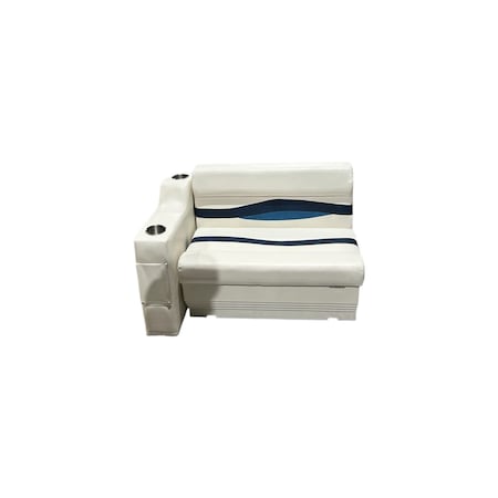 Horizon Mfg Elite Pontoon Furniture Set 3 PC White/Navy/Blue Elite 010-AADK