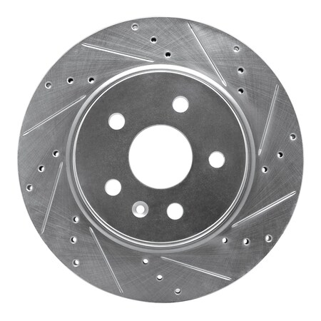 Dynamic Friction Co DFC Brake Rotor - Drilled and Slotted - Silver 631-65024R