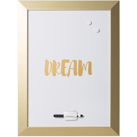 Mastervision Magnetic Dry-Erase, "Dream" Quote, Gold Metallic Frame, 18" X 24" MM04443612