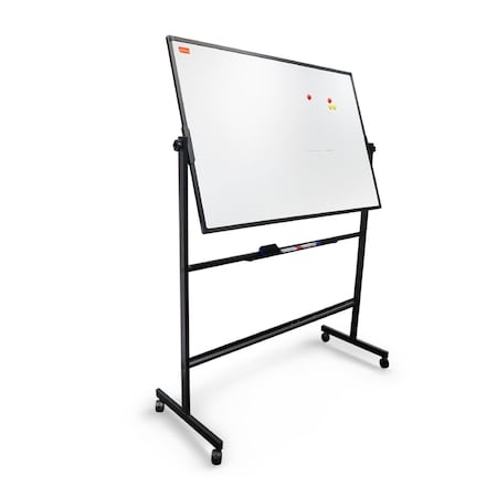 4Dock Magnetic Mobile Dry Erase Board, 48 x 36 Inches, Black Aluminium Frame WBD001