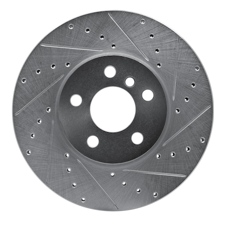 Dynamic Friction Co DFC Brake Rotor - Drilled and Slotted - Silver 631-32018R