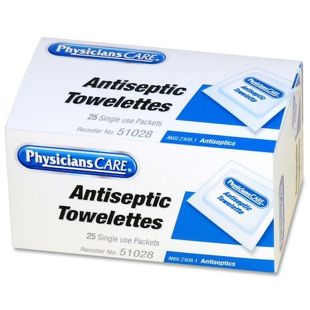 Physicianscare First Aid Antiseptic Towelettes, PK25 51028