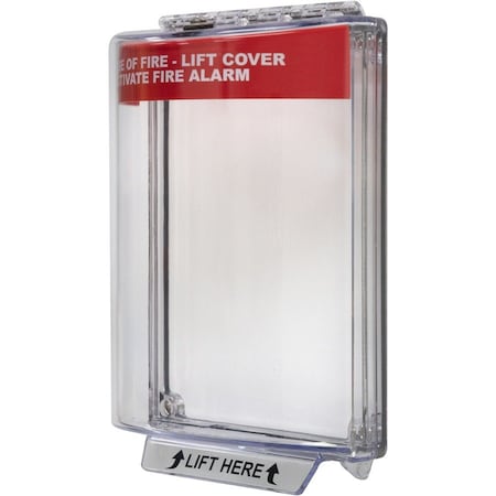 Safety Technology International Pull Station Guard, Polycarbonate, Flush Mount, 5 1/2 in Width, 2 5/8 in Depth, Red STI-13010FR