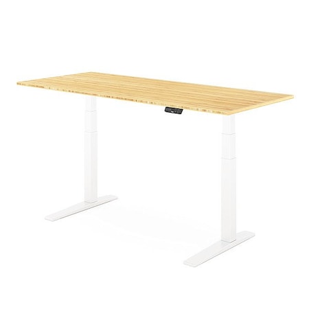 Flexispot Standing Desk, 25-50 5/8 in H, 72 in W, Tan E7WPRO7230-LBZB