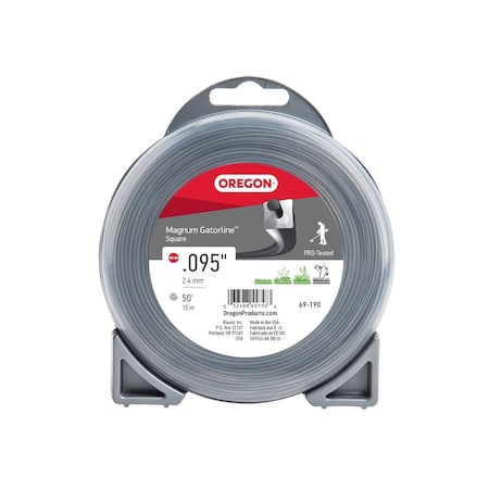 Oregon Magnum Gatorline Square Trimmer Line, .095" by 50' Donut 69-190