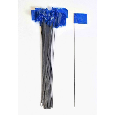 Mutual Industries Wire Marking Flags Blue 21in, 1000PK 15901-25-21