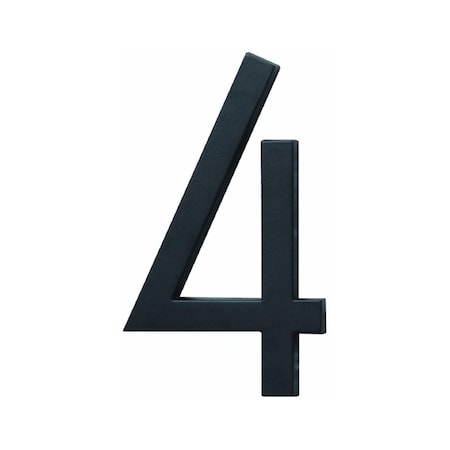 Hy-Ko FM6 Architectural Series House Number, Character 4, 6 in H Character, Black Character FM-6/4
