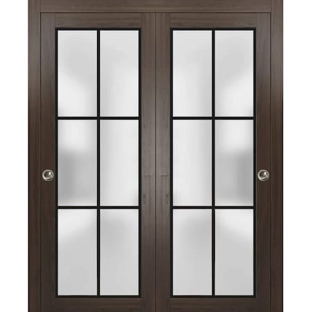 Sartodoors Sliding Closet Bypass Doors with Hardware Planum 2122 72x84 (2* 36x84) Solid Core Modern Interior PLANUM2122DBD-CA-72 x 84 (2* 36x84)