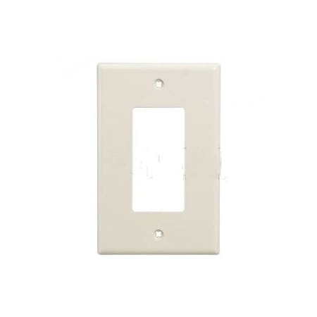 Leviton Decora Wallplate, Midway Size, Gang 1, Light Almond PJ26-T