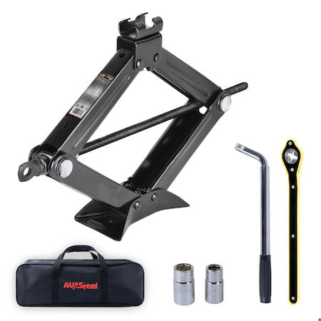 Av Steel Scissor Jack, 1.5 Ton Capacity, Heavy-Duty Car Jack Kit AV - 150103S