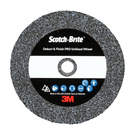 Scotch-Brite Deburr and Finish Pro Unitized Wheel, 4C Medium+, 1 in x 1/4 in x 3/32 in, 100PK DP-UW