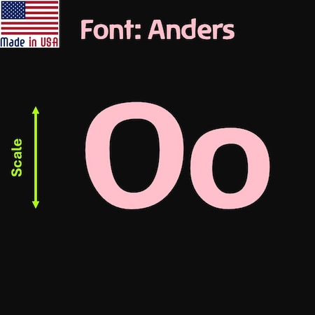 Aacc Self-Adhesive Vinyl Letter: O, Scale: 7 in. Color: Pink Font: Anders by, 4PK AACC-Anders-UO-Pink-I7x4
